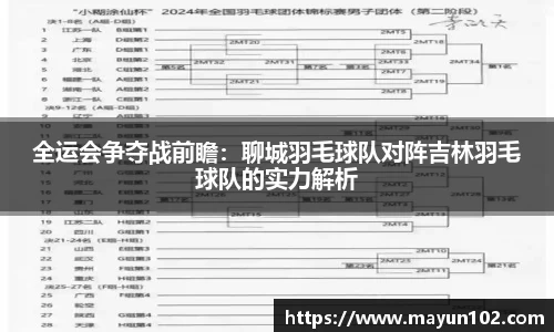 全运会争夺战前瞻：聊城羽毛球队对阵吉林羽毛球队的实力解析